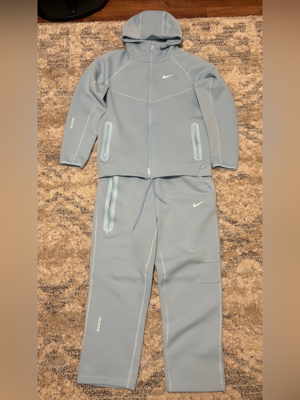 Nike Nocta Light Blue Sweater with White Logo